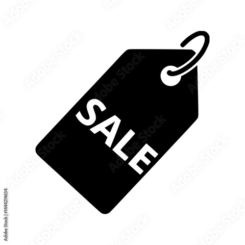 Sale Tag Icon - Black Vector Graphic