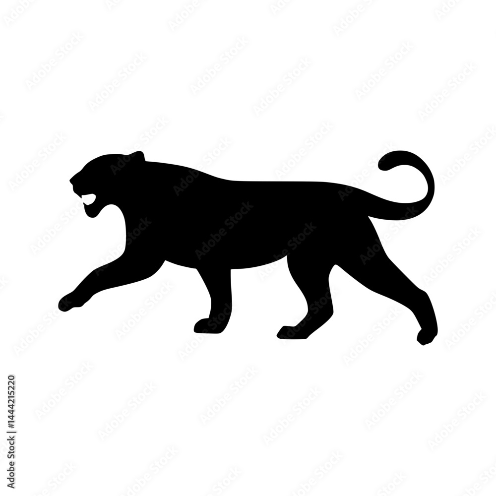 Obraz premium Black Panther Silhouette Vector