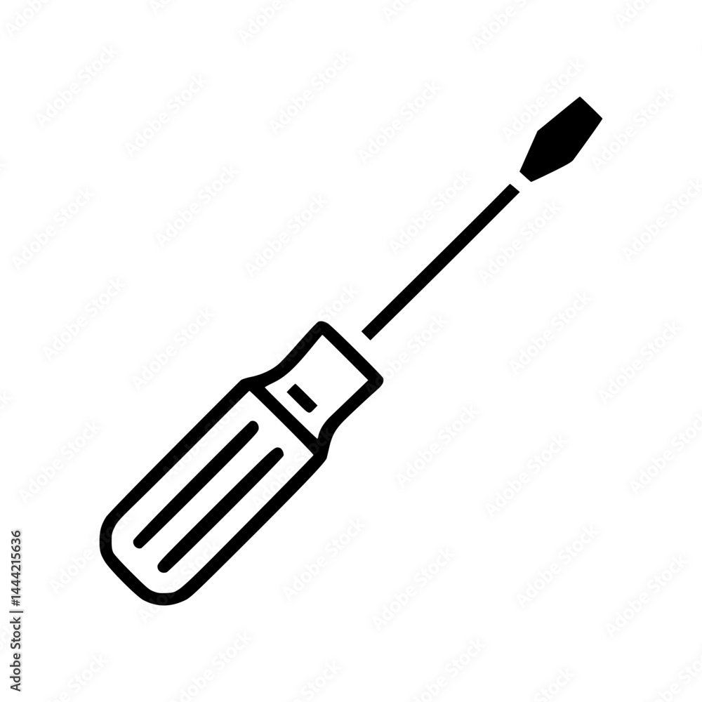 Flat Line Screwdriver Icon Flat Line Screwdriver Icon