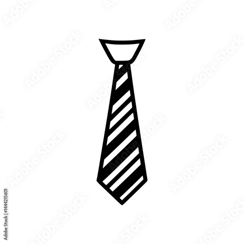 Black & White Tie Illustration - Vector Graphic