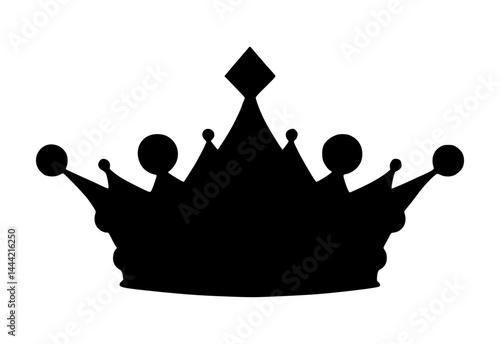 Black Crown Silhouette Vector Icon