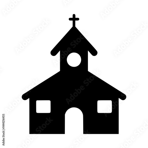 Church Icon - Black Silhouette