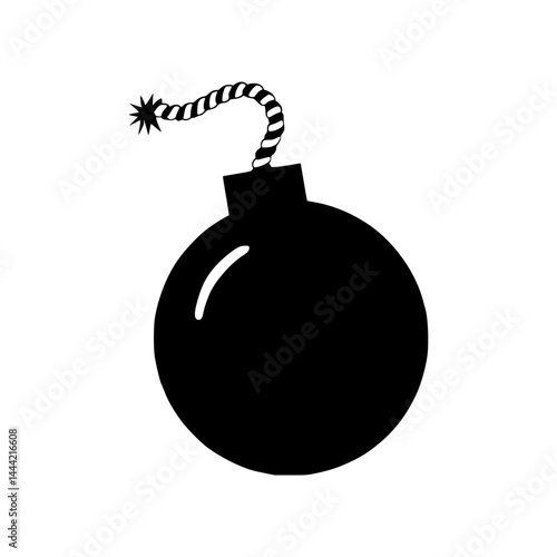 Black Bomb Icon - Vector Illustration