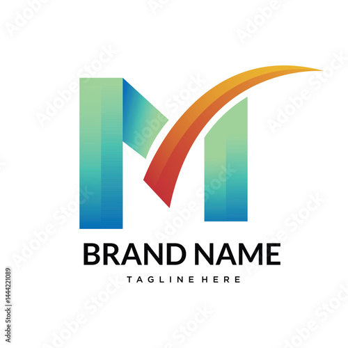 Free Download m abstract gradient letter logo - GFXLoad