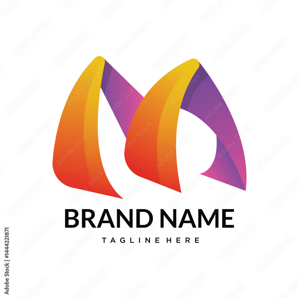 m abstract gradient letter logo m abstract gradient letter logo