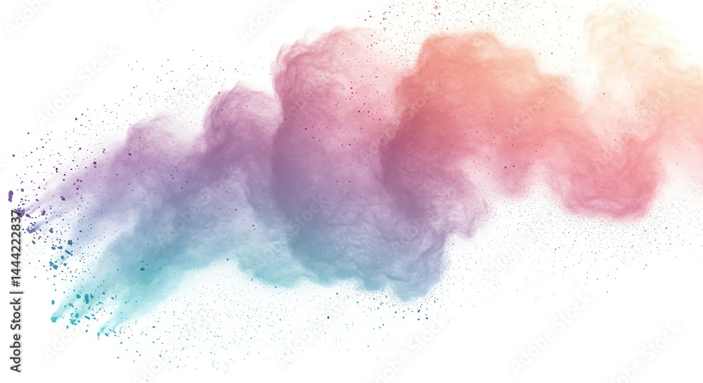 Obraz premium Colorful Smoke Plume Effect on White Background Abstract Design