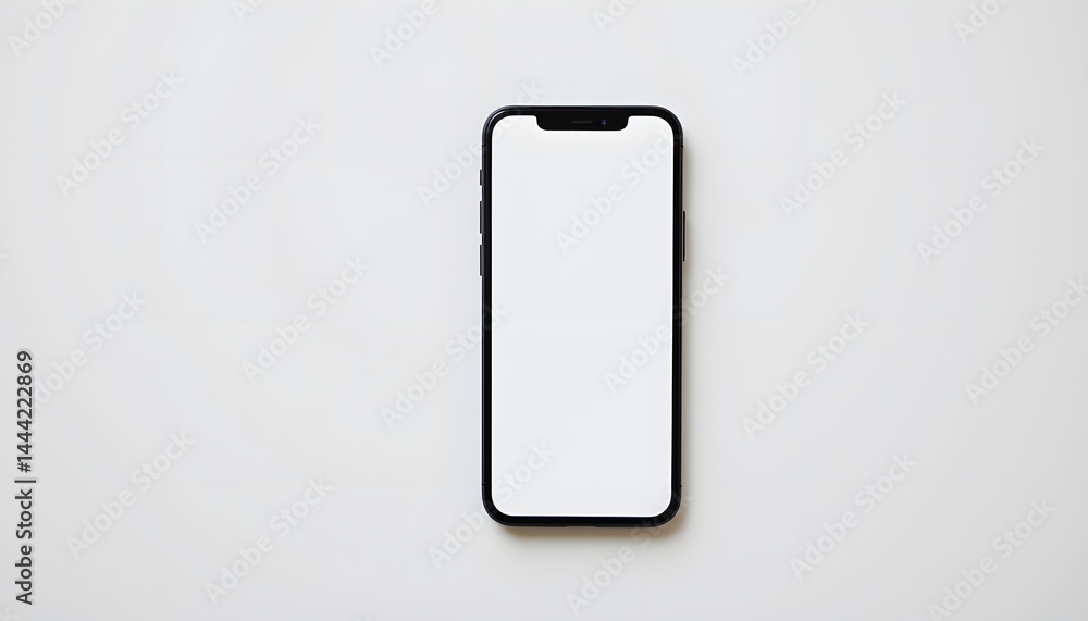 minimalist smartphone on a clean white background with blank space for branding minimalist smartphone on a clean white background with blank space for branding