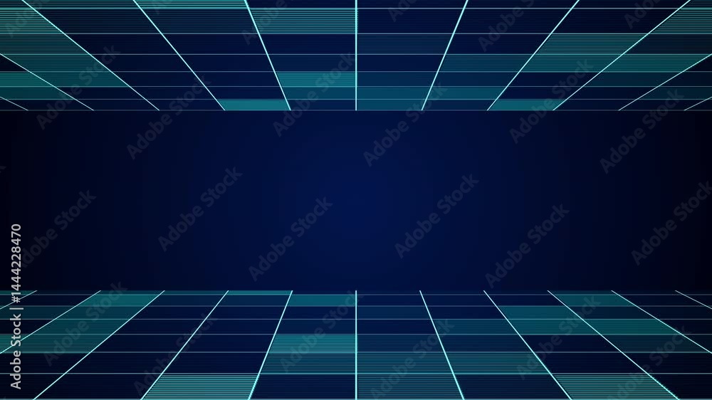 Abstract tech square of blue geometric pattern energy