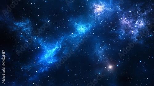 Wallpaper Mural Stunning blue nebula space background with bright stars cosmic galaxy sky art dark night light color Torontodigital.ca