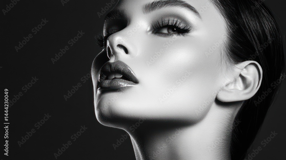 Elegant portrait of a woman with dramatic lighting (1) Elegant portrait of a woman with dramatic lighting (1)