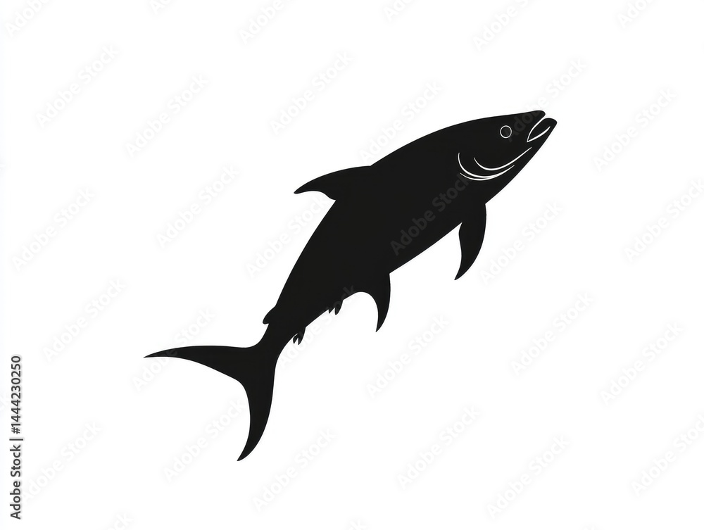 Fototapeta premium Silhouette of a leaping fish