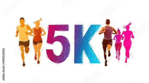 Diverse runners in 5k race