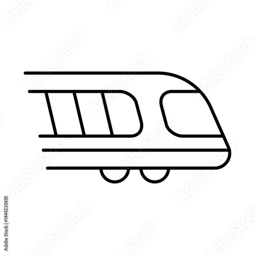 Metrorail Line Icon. Concept of Green Technology, Climate Change, Global Warming, CO2 Neutral Editable Stroke Icon