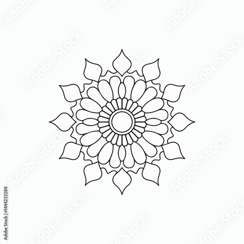 Detailed Floral Mandala for Relaxation Art
