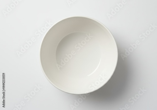 Wallpaper Mural A top down view of an empty white bowl centered on a white background with soft shadows around it Torontodigital.ca