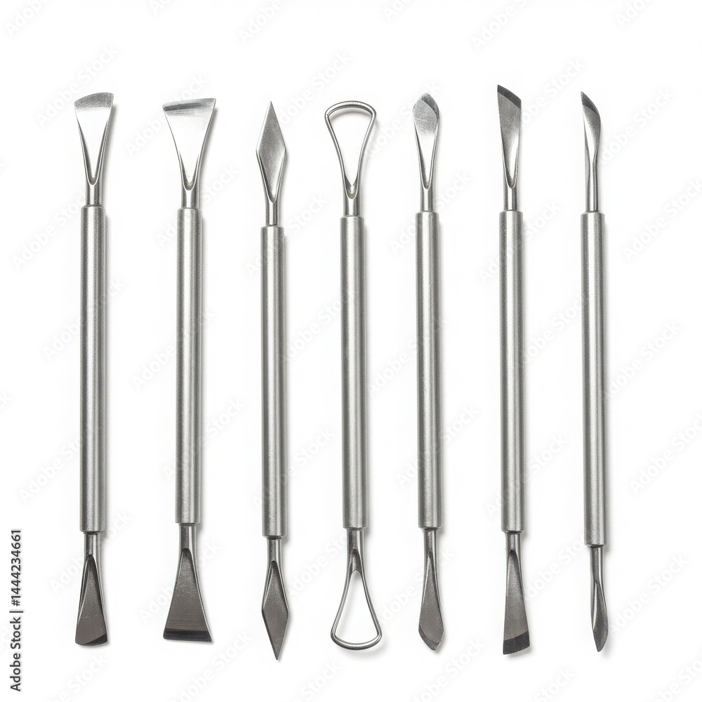 Set of cuticle pushers isolated on white background Set of cuticle pushers isolated on white background