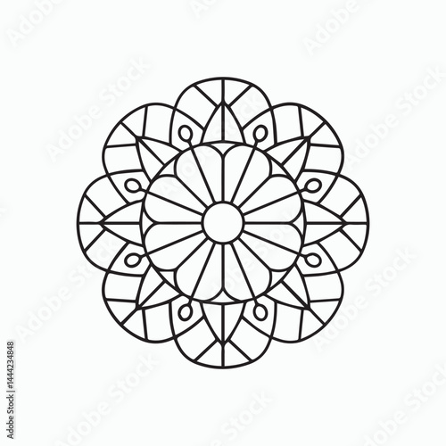 Elegant Floral Mandala Coloring Page Design
