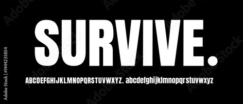 Modern Vector sans serif font, uppercase letter set, alphabet, Strong