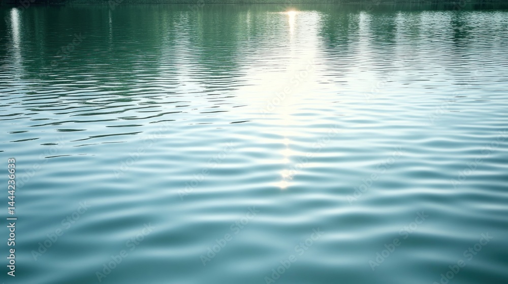 Serene, tranquil water surface reflecting a sunlit forest. Serene, tranquil water surface reflecting a sunlit forest.