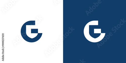 Strong and modern G shield logo design