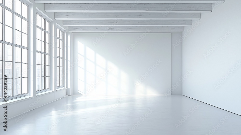 Obraz premium Bright, minimalist, empty loft space