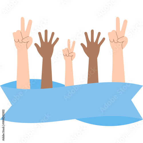 Hands Raised Stop Racism