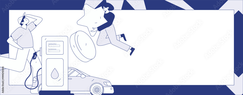 Vector Internet operation hand-drawn illustration of people getting discounts for refueling their cars
Vector Internet operation hand-drawn illustration of people getting discounts for refueling their cars
