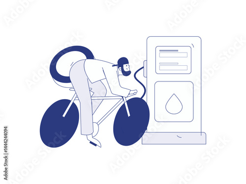 Vector Internet operation hand-drawn illustration of people getting discounts for refueling their cars
