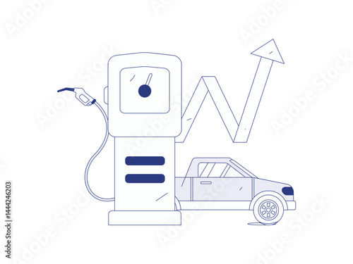 Vector Internet operation hand-drawn illustration of people getting discounts for refueling their cars
