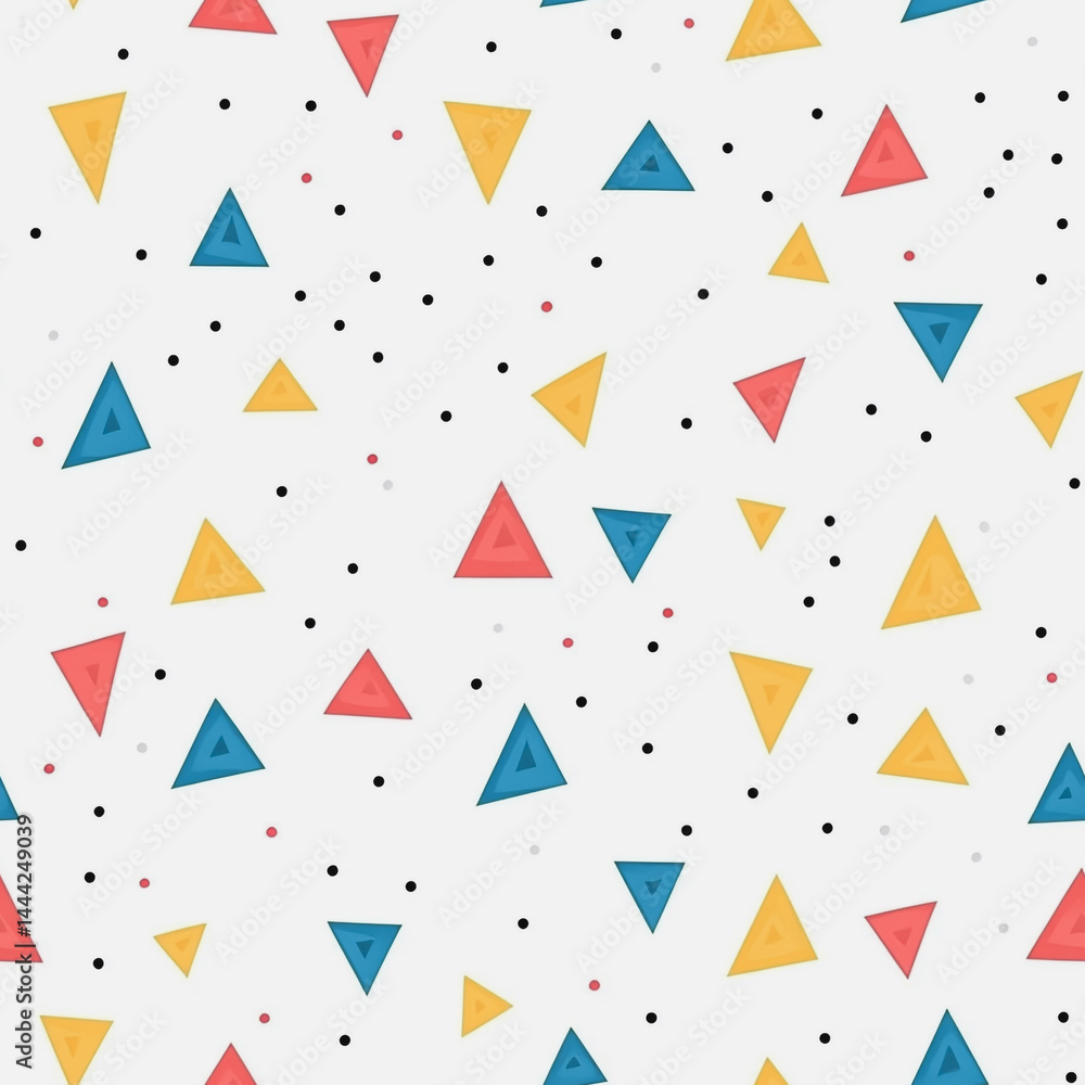 Abstract white background with colorful Memphis style seamless pattern. Creative minimalist style art background for children or trendy design with basic shapes. Simple childish scribble backdrop