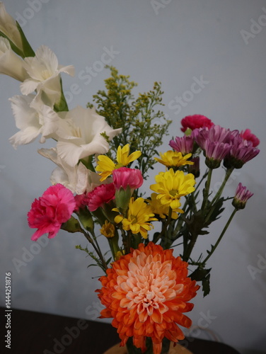 Colorful Flower Arrangement in a Vase