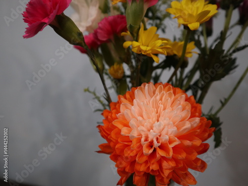 Colorful Flower Arrangement in a Vase
