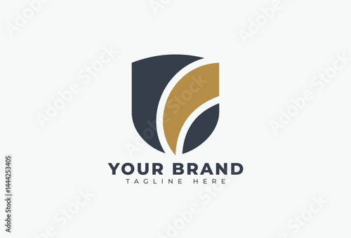 Abstract Shield for Safety Protection Logo Design Element