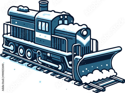 A simple 2D cartoon a kind of train in full color
