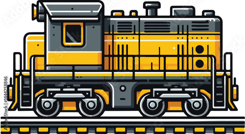 A simple 2D cartoon a kind of train in full color
