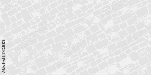 Abstract white painted old brick Wall panoramic background simple