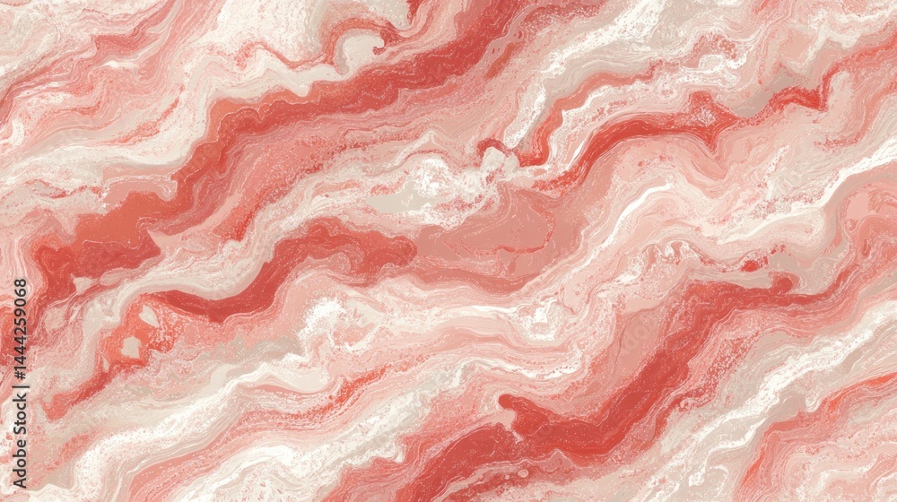 Abstract pattern of swirling coral-toned marbleized design. Abstract pattern of swirling coral-toned marbleized design.