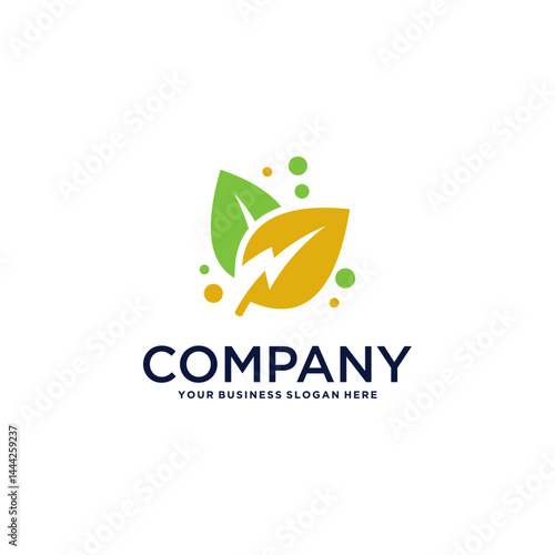 leaf logo design with energy