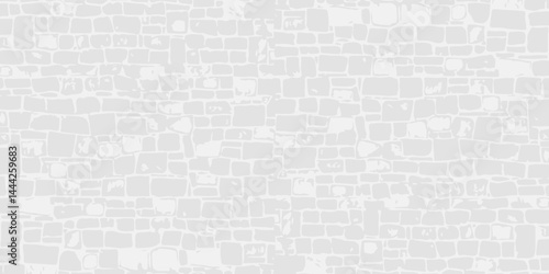 Abstract white painted old brick Wall panoramic background
