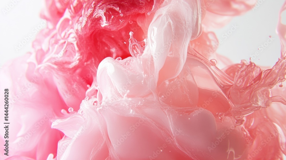 Abstract swirls of pink and white liquid in motion. Abstract swirls of pink and white liquid in motion.