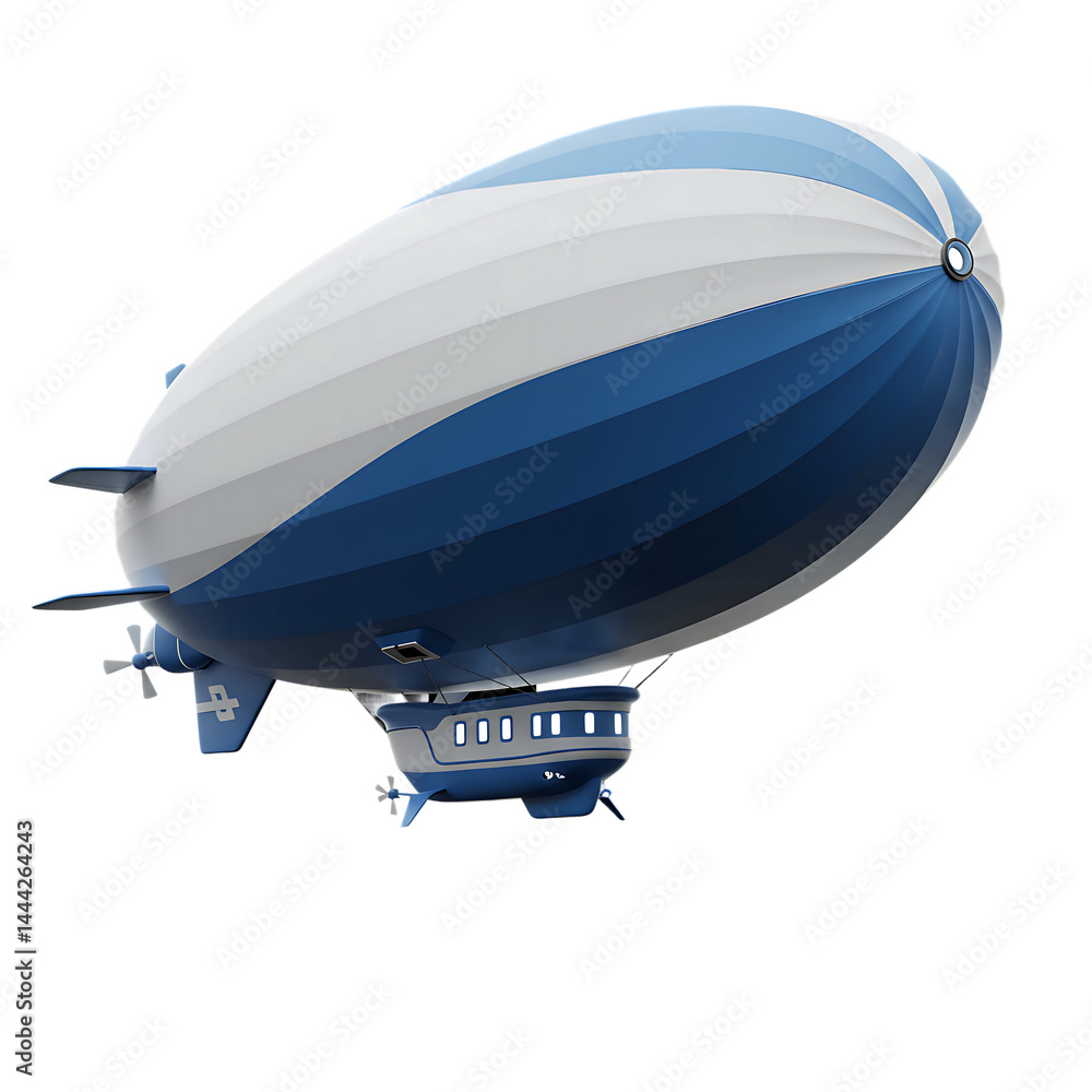 Obraz premium Classic Passenger Blimp with Gondola Cabin On Transparent Background