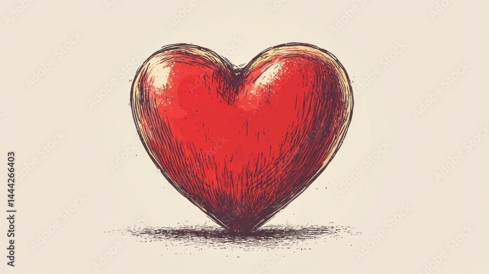 Cute Red Cartoon Heart Doodle Hand Drawn Design for Creative Projects and Artistic Illustrations Cute Red Cartoon Heart Doodle Hand Drawn Design for Creative Projects and Artistic Illustrations