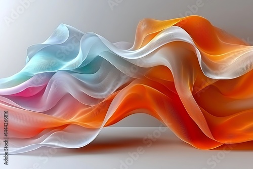 Wallpaper Mural Abstract flowing fabric, vibrant hues (1) Torontodigital.ca