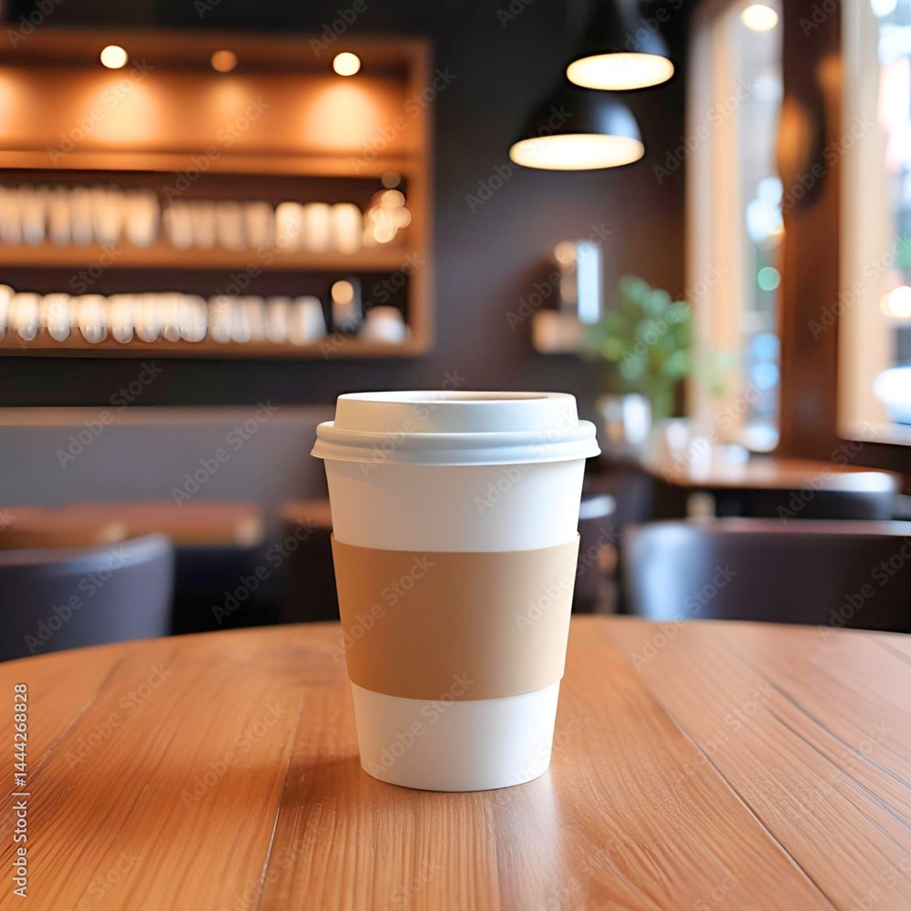Blank coffee cup on table, Blank coffee cup on table,
