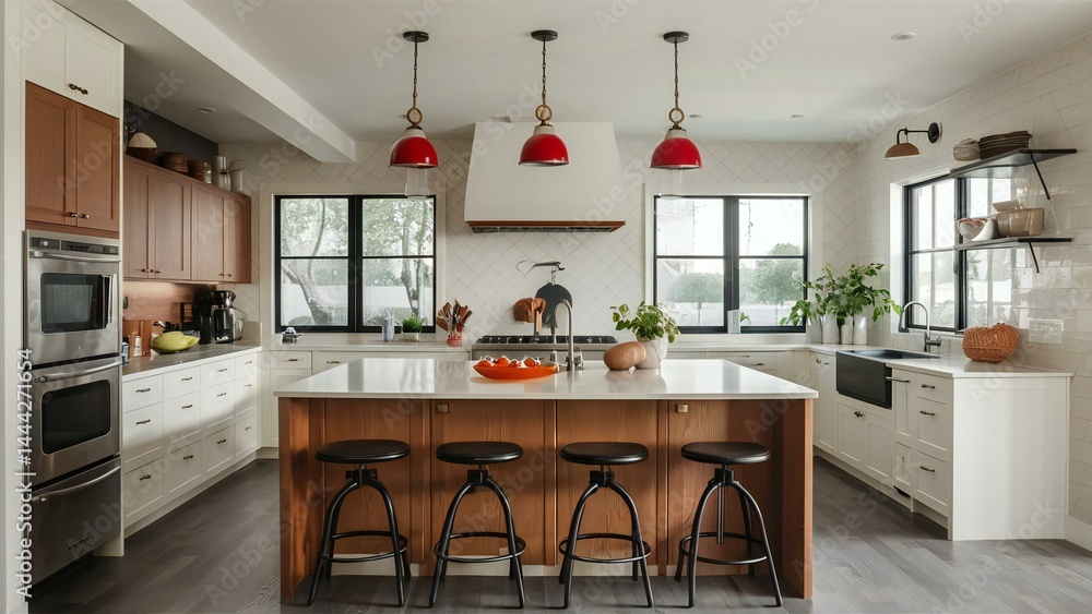 Fototapeta premium modern kitchen interior with kitchen