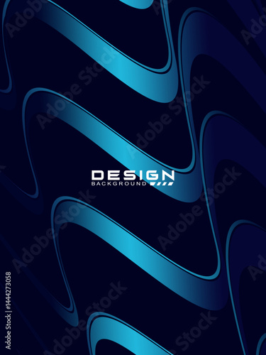Premium background design with diagonal gradient blue lines pattern. Vertical vector template for digital luxury business banner, poster, luxury voucher, prestigious gift certificate, etc.