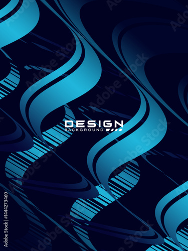 Premium background design with diagonal gradient blue lines pattern. Vertical vector template for digital luxury business banner, poster, luxury voucher, prestigious gift certificate, etc.
