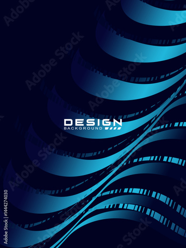 Premium background design with diagonal gradient blue lines pattern. Vertical vector template for digital luxury business banner, poster, luxury voucher, prestigious gift certificate, etc.
