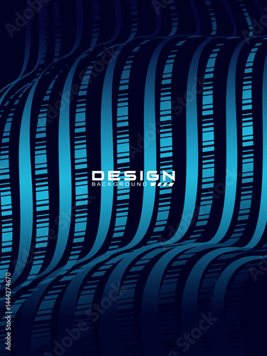 Premium background design with diagonal gradient blue lines pattern. Vertical vector template for digital luxury business banner, poster, luxury voucher, prestigious gift certificate, etc.