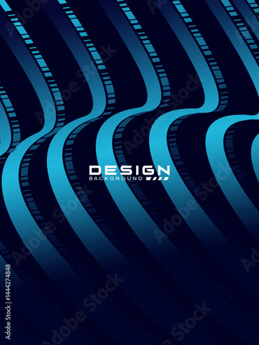 Premium background design with diagonal gradient blue lines pattern. Vertical vector template for digital luxury business banner, poster, luxury voucher, prestigious gift certificate, etc.
